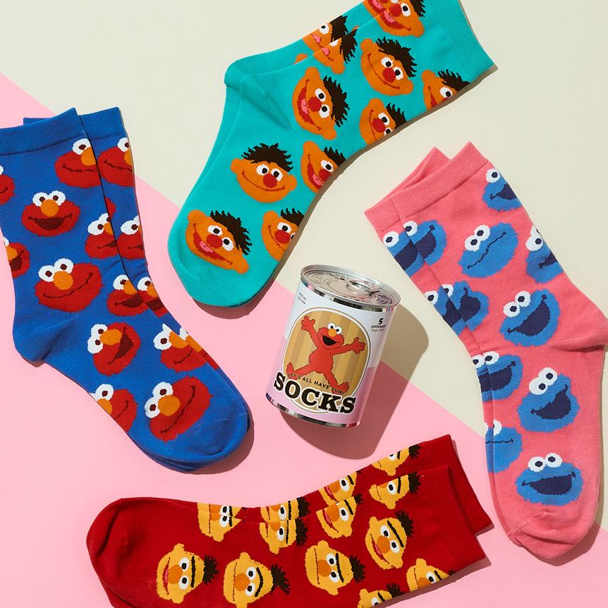 【訂貨】Sesame Street Market 罐裝襪子（盲盒）