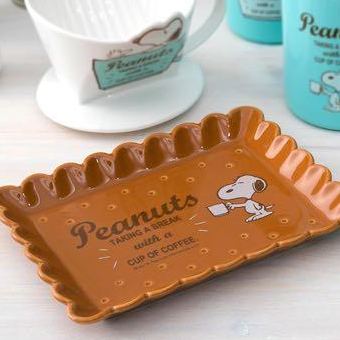 【訂貨】Peanuts Snoopy Taking a Break with a Cup of Coffee - 餅乾型陶瓷碟