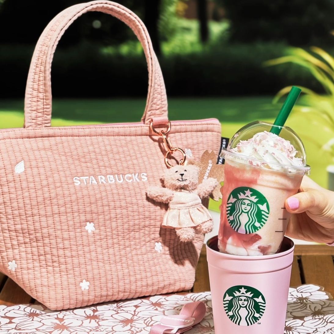 【預訂】日本星巴克 Starbucks Japan 櫻花系列 2026 Sakura Shine Brightly - 小熊公仔掛飾