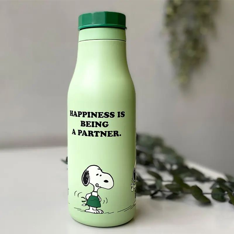 【訂貨】Starbucks x Peanuts Snoopy HAPPINESS IS BEING A PARTNER - 不鏽鋼保溫瓶（綠）