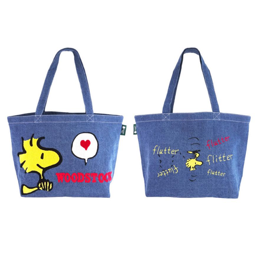 【預訂｜6月底】Snoopy Town Woodstock Fair 糊塗塌客 牛仔刺繡系列 - 大托特包 上膊袋