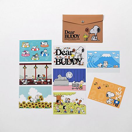 【預訂 | 8月】Snoopy in Ginza 銀座展 2026 DEAR BUDDY 系列 - 明信片 Postcard & Case Set