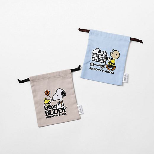 【預訂｜8月】Snoopy in Ginza 銀座展 2026 DEAR BUDDY 系列 - 刺繡索袋