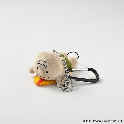 【預訂｜8月】Snoopy in Ginza 銀座展 2026 - SNOOPY’S SURF SHOP 行山扣 滑浪公仔掛飾 (Charlie Brown)