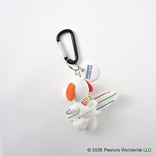 【預訂｜8月】Snoopy in Ginza 銀座展 2026 - SNOOPY’S SURF SHOP 行山扣 滑浪公仔掛飾 (彩色 Snoopy)