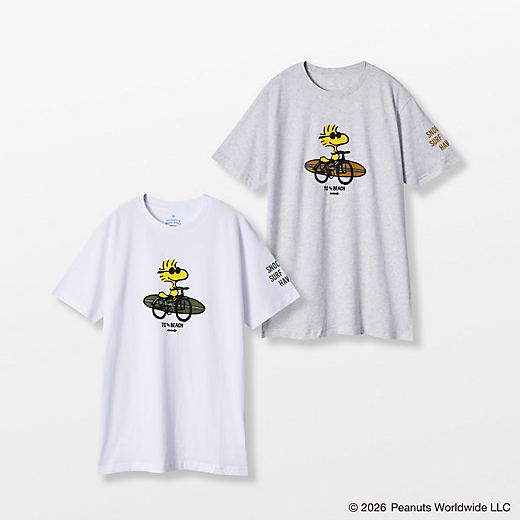 【預訂｜8月】Snoopy in Ginza 銀座展 2026 - SNOOPY’S SURF SHOP Tshirt (Cycling Woodstock)