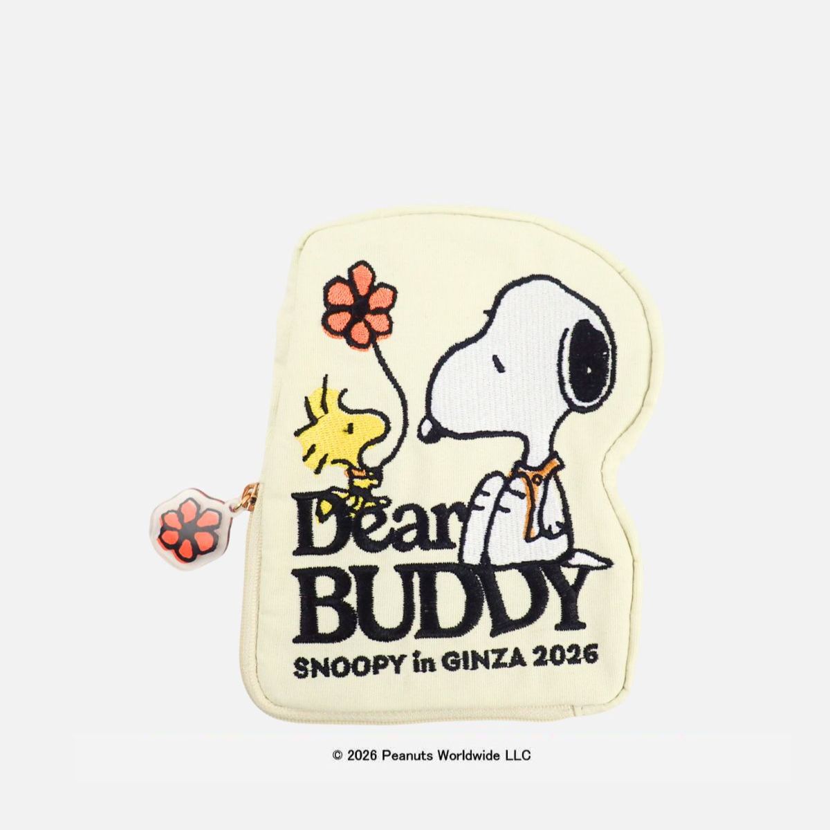 【預訂｜8月】Snoopy in Ginza 銀座展 2026 DEAR BUDDY 系列 - Snoopy & Woodstock 收納袋