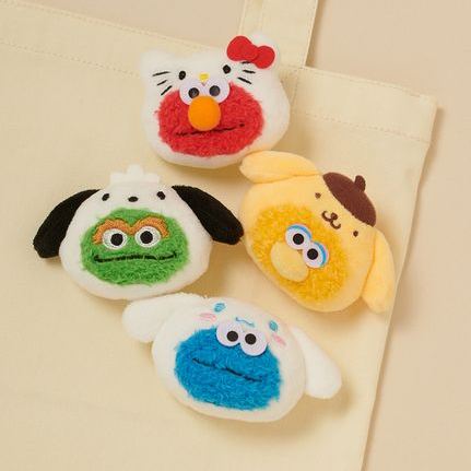 【預訂｜7月底】Sesame Street Market x Sanrio - 公仔頭 襟章 Elmo Cookie Monster Oscar Big Bird