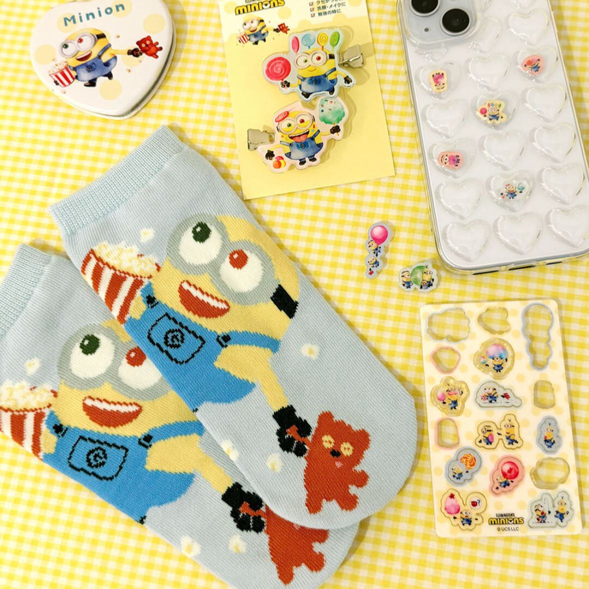 【預訂｜8月】MINIONS 迷你兵團 小小兵 糖果風系列 - Bob+Tim 女裝短襪