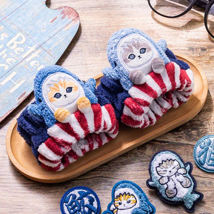 【訂貨】Mofusand BOARD SHARK! 鯊魚貓 鯨鯊貓 洗臉腕帶