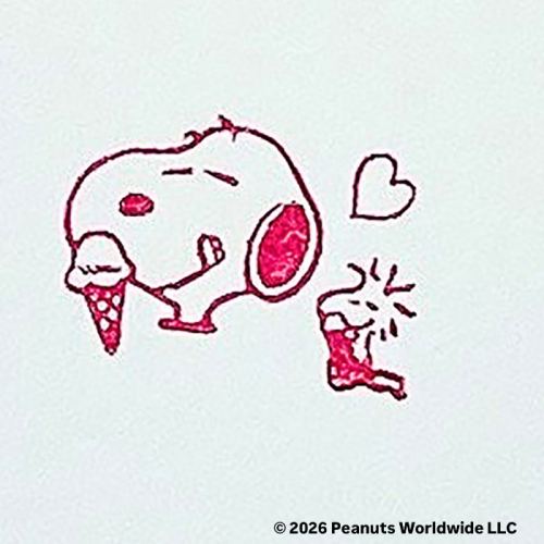 Umeda Snoopy Fest. 2026 Limited Edition - Wooden Stamp - 20x20mm - Icecream