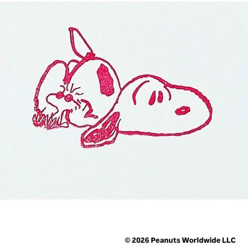Umeda Snoopy Fest. 2026 Limited Edition - Wooden Stamp 55x40mm - Snoopy & Woodstock