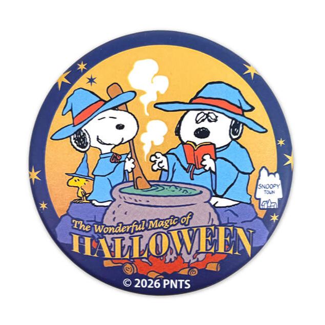 【預訂｜9月】Snoopy Town 萬聖節系列 MAGICAL HALLOWEEN - Snoopy & Olaf 圓形襟章 金屬徽章