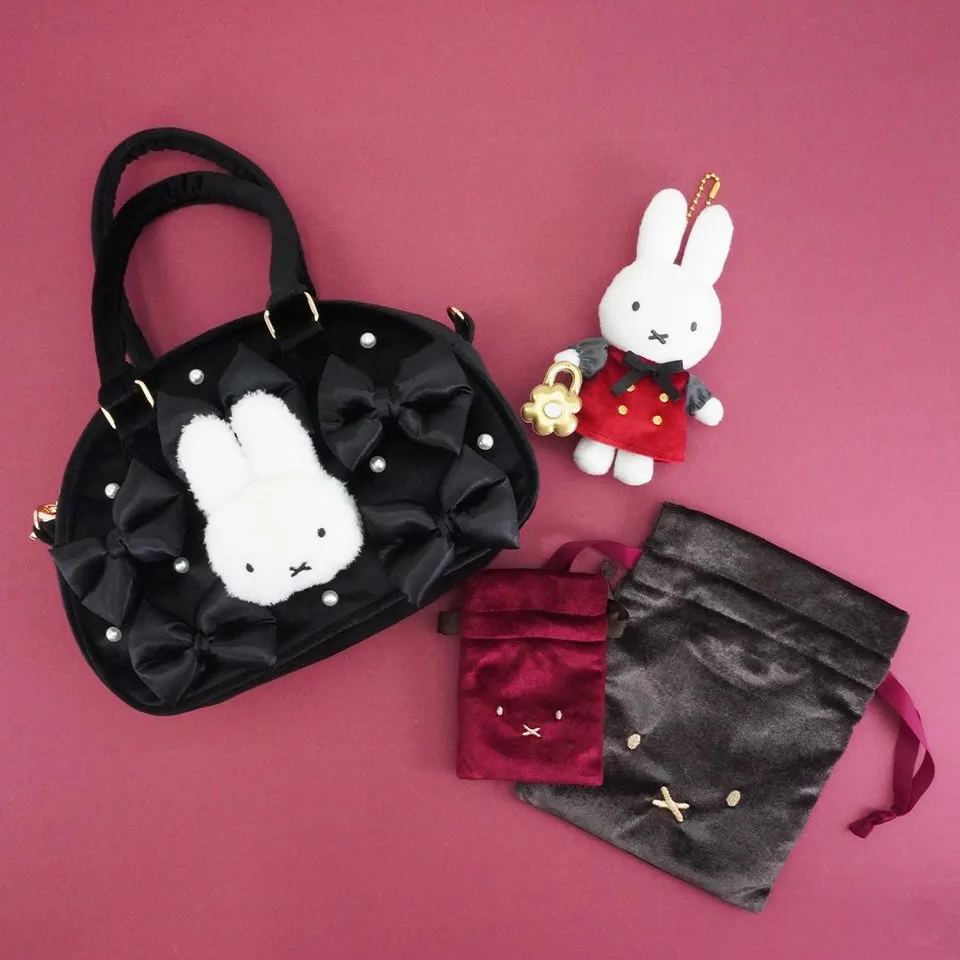 【預訂】Miffy Style Pop Up Shop 限定 - 黑色蝴蝶手袋 索繩袋套裝