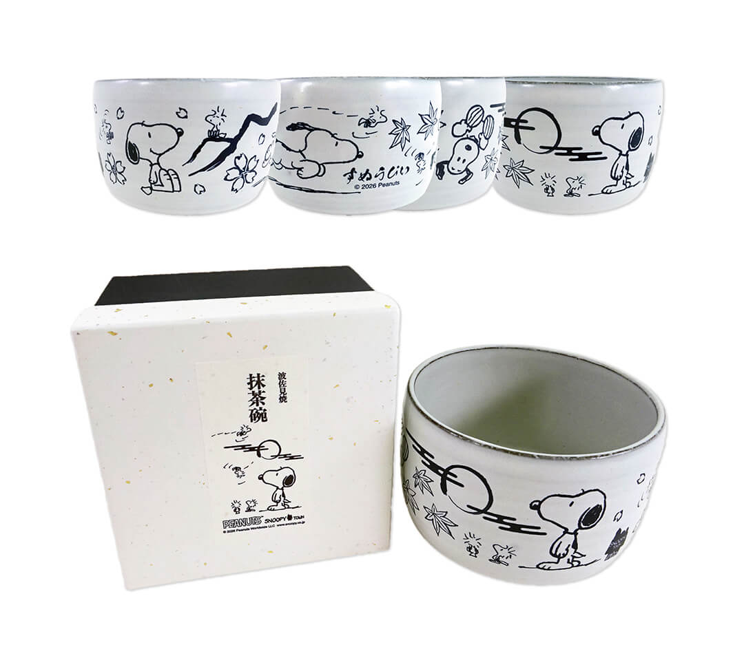 【預訂｜8月】Snoopy in Ginza 銀座展 2026 - Snoopy & Woodstock 波佐見燒 抹茶碗