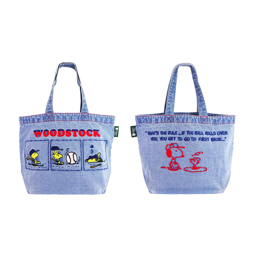 【預訂｜6月底】Snoopy Town Woodstock Fair 糊塗塌客 牛仔刺繡系列 - B4托特包 手挽袋