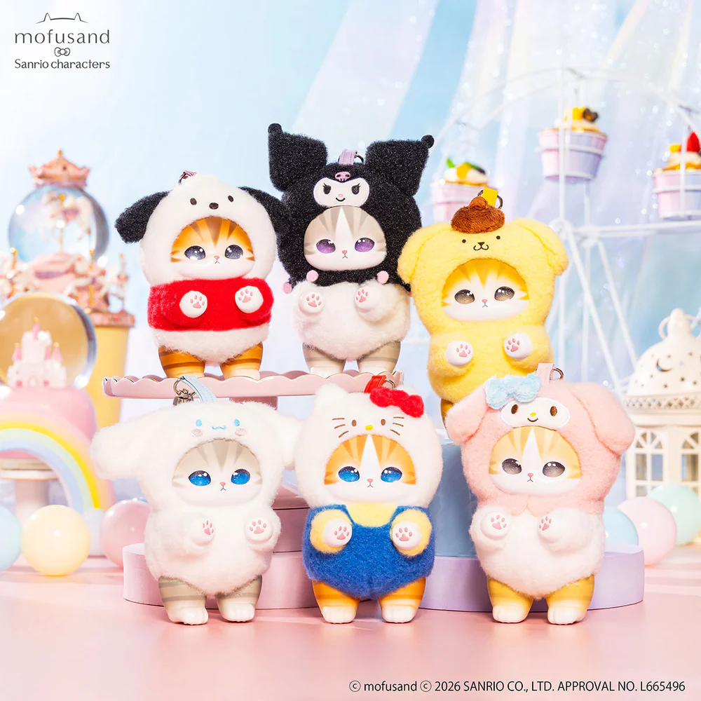 【預訂｜8月中】Mofusand x Sanrio Kiramekko 掛飾公仔 盲盒