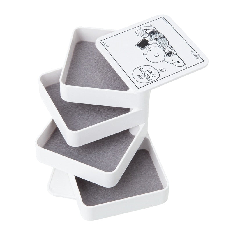 Peanuts Snoopy 旋轉式多層飾物收納盒