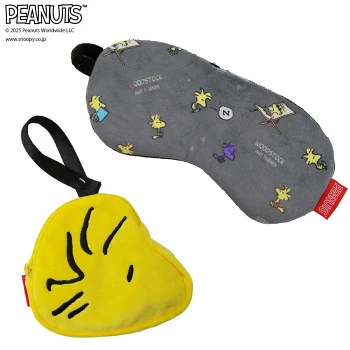 Peanuts Snoopy & Woodstock Travel Eye Mask with Storage Pouch