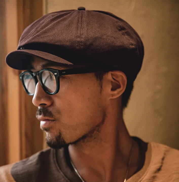 馬登工裝油蠟報童帽貝雷畫家帽八角帽子男-Retro's Wear