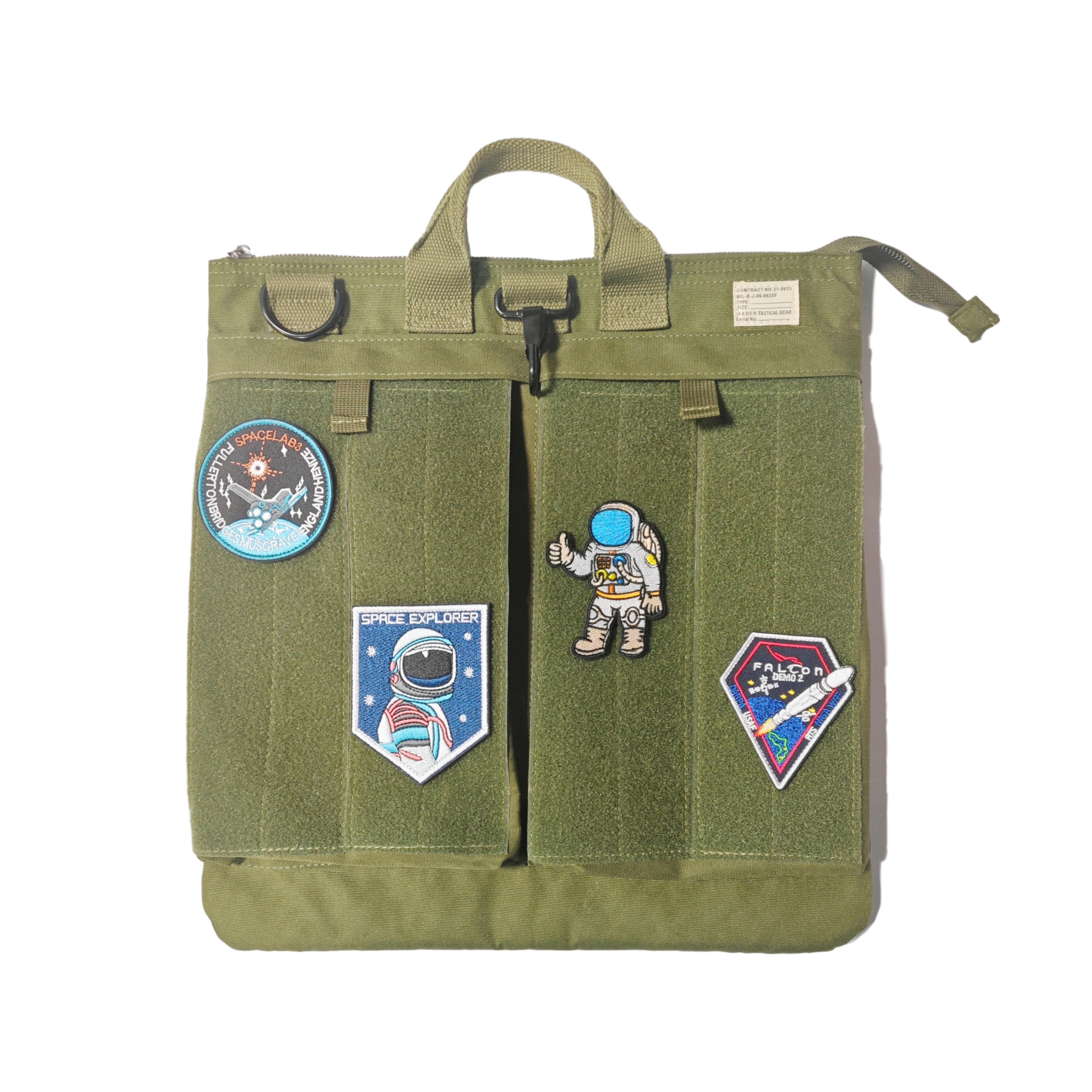 【魔鬼氈定制版】頭盔帆布斜挎單肩大容量平板電腦手提包男-Retro's Wear