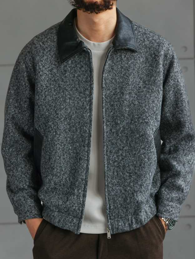 【绅士型格】冬季新款针织毛呢短款夹克男士休闲通勤外套