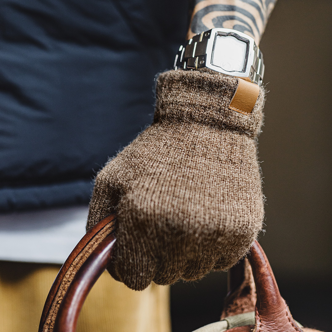 美式復古北極絨分指觸屏手套加厚防寒防風保暖男女秋冬季