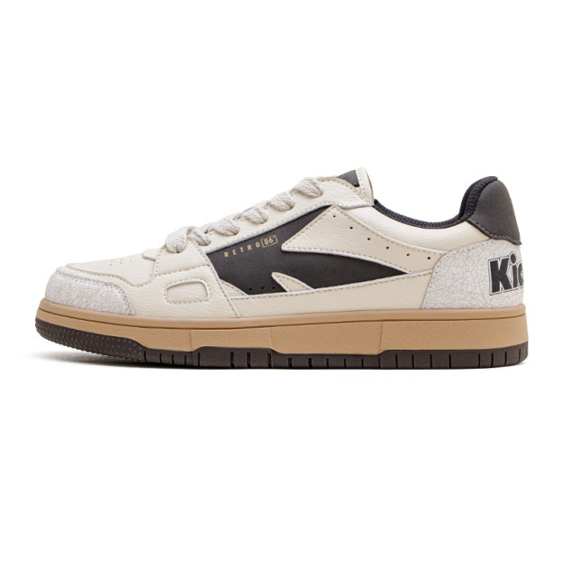 (Maden)新款裂紋板鞋男百搭休閒運動復古小白鞋低幫厚底-Retro's Wear