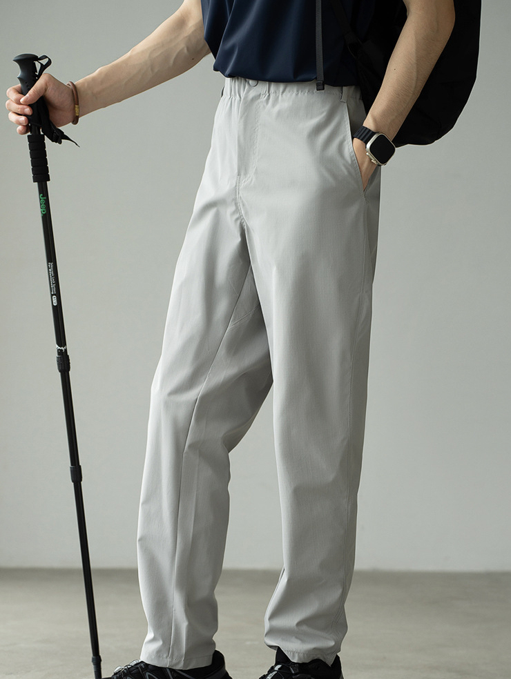 輕量化防水冰絲涼感速乾透氣直筒褲男2025夏季戶外新款運動休閒褲