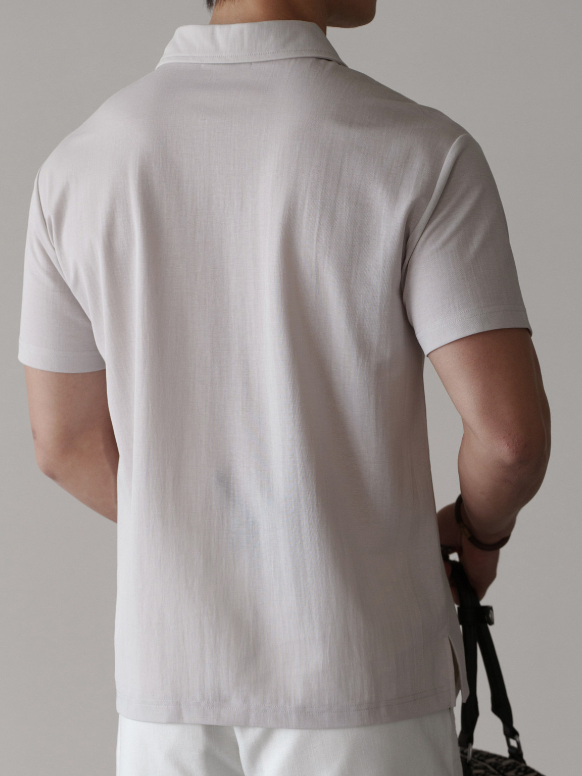 美式珠地棉混紡海鷗領短袖肌理polo衫2026春季新款易打理休閒T恤