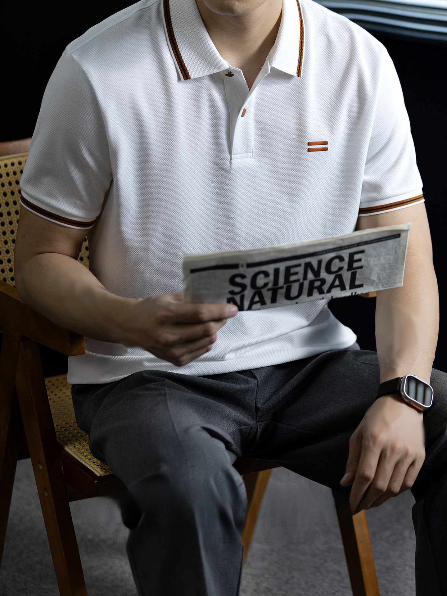 高定奢感！冰感親膚棉短袖polo衫男夏季舒適抗皺商務扁機領半袖衫