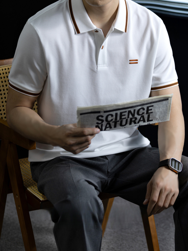 高定奢感！冰感親膚棉短袖polo衫男夏季舒適抗皺商務扁機領半袖衫