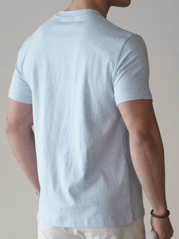 輕運動質感肌理休閒圓領T恤男士2026春夏新款通勤透氣速幹運動衫