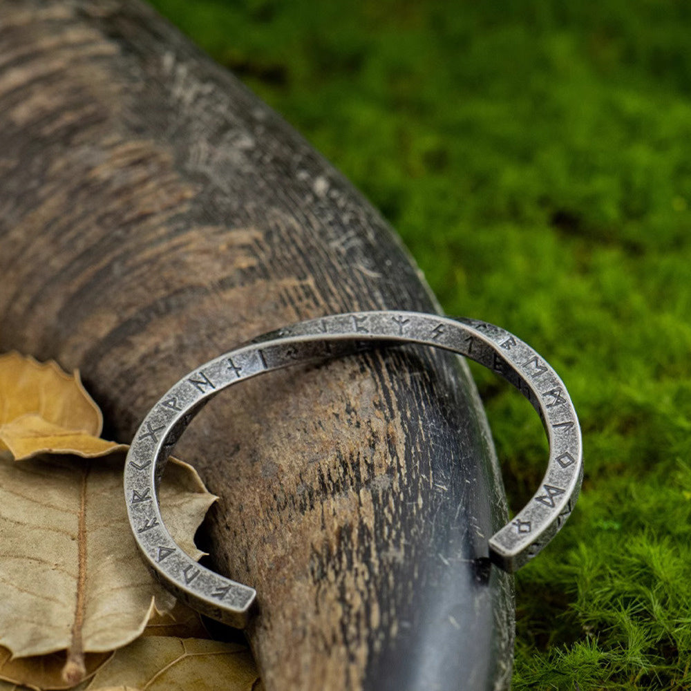 "維京戰镯"中世紀日耳曼莫比烏斯盧恩符文手镯男