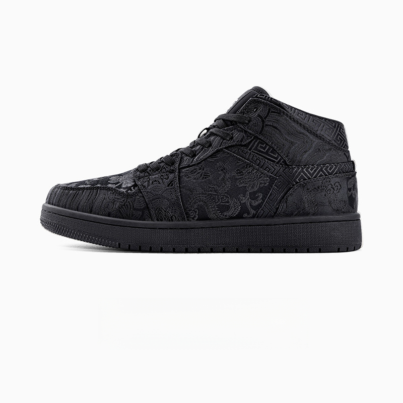 MRA絲綢高幫鞋男款2025新款夏季中幫厚底運動休閒板鞋刺繡小白鞋