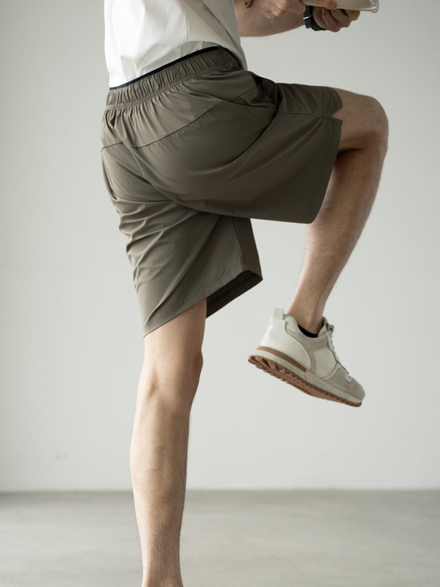 山系機能工裝褲男2025夏冰絲運動短褲直筒闊腿寬鬆戶外新款五分褲