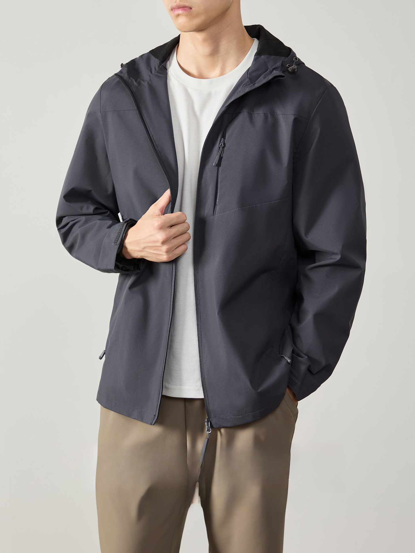 【三防科技】登山鎖溫防寒防水連帽夾克外套男秋冬通勤耐磨衝鋒衣