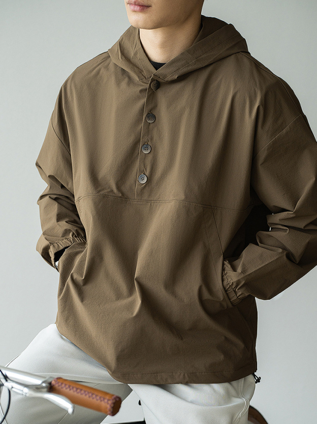 日系戶外山系速幹通勤連帽外套男2025新款春闊版防風戶外運動夾克