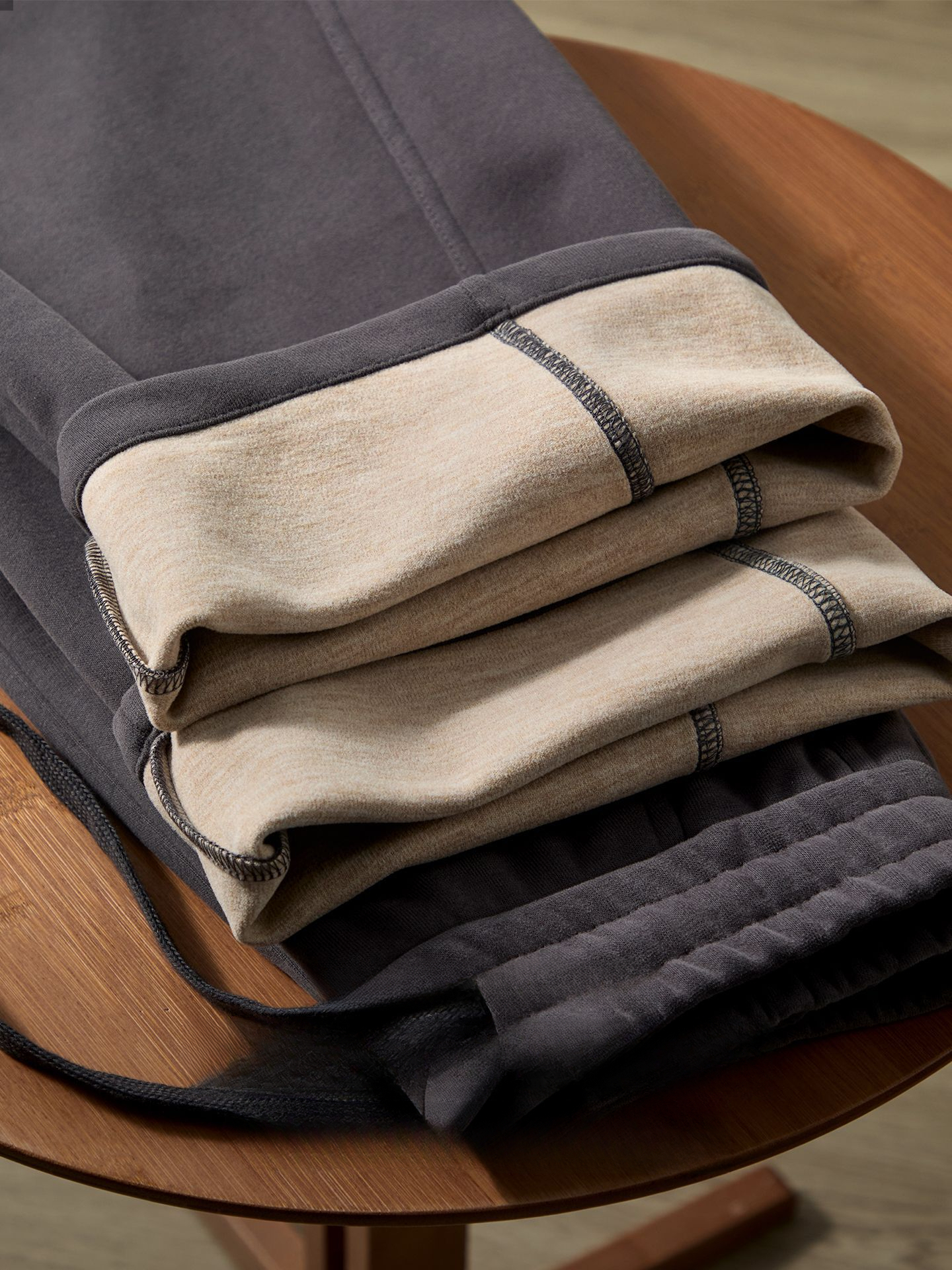 【暖御鬆弛感】高檔羊毛蠶絲加厚短絨彎刀褲男通勤保暖休閒長褲子