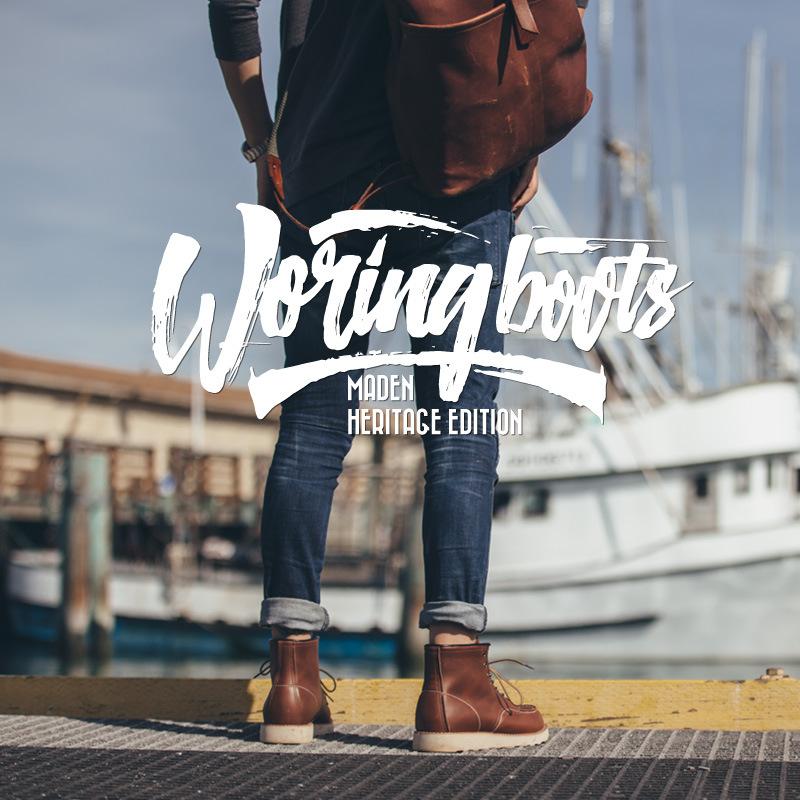 馬登新款馬丁靴秋冬中幫工裝靴潮英倫875靴子男高幫短靴-Retro's Wear