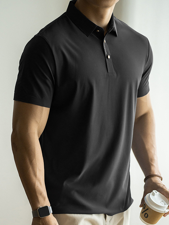 輕奢高端冰絲短袖polo衫男士2025春夏新款速幹商務休閒保羅衫T恤