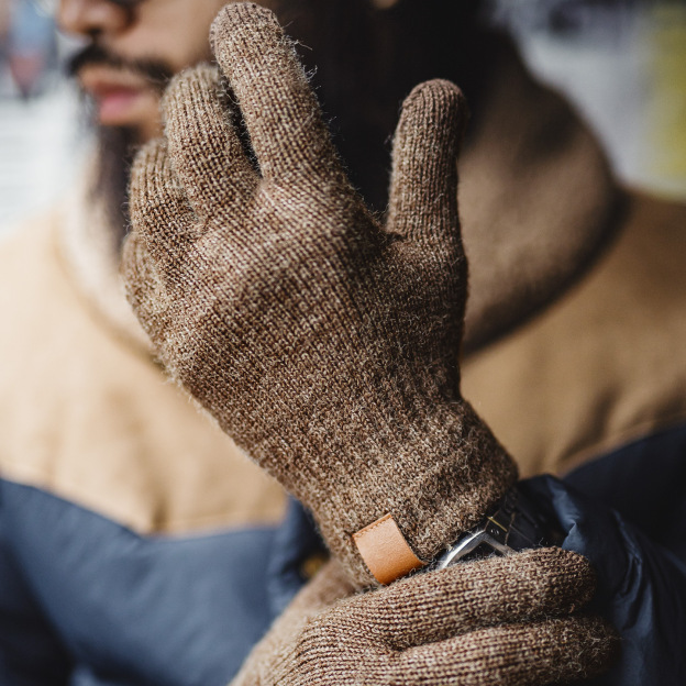 美式復古北極絨分指觸屏手套加厚防寒防風保暖男女秋冬季