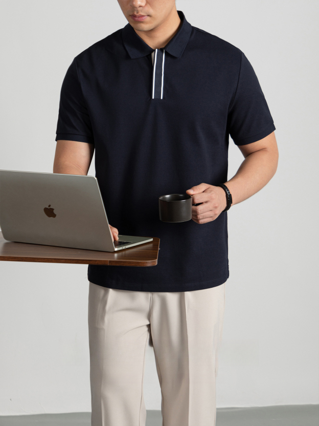 【重奢/珠地】精梳純棉Polo衫男短袖夏季商務涼感高端暗釦撞色T桖