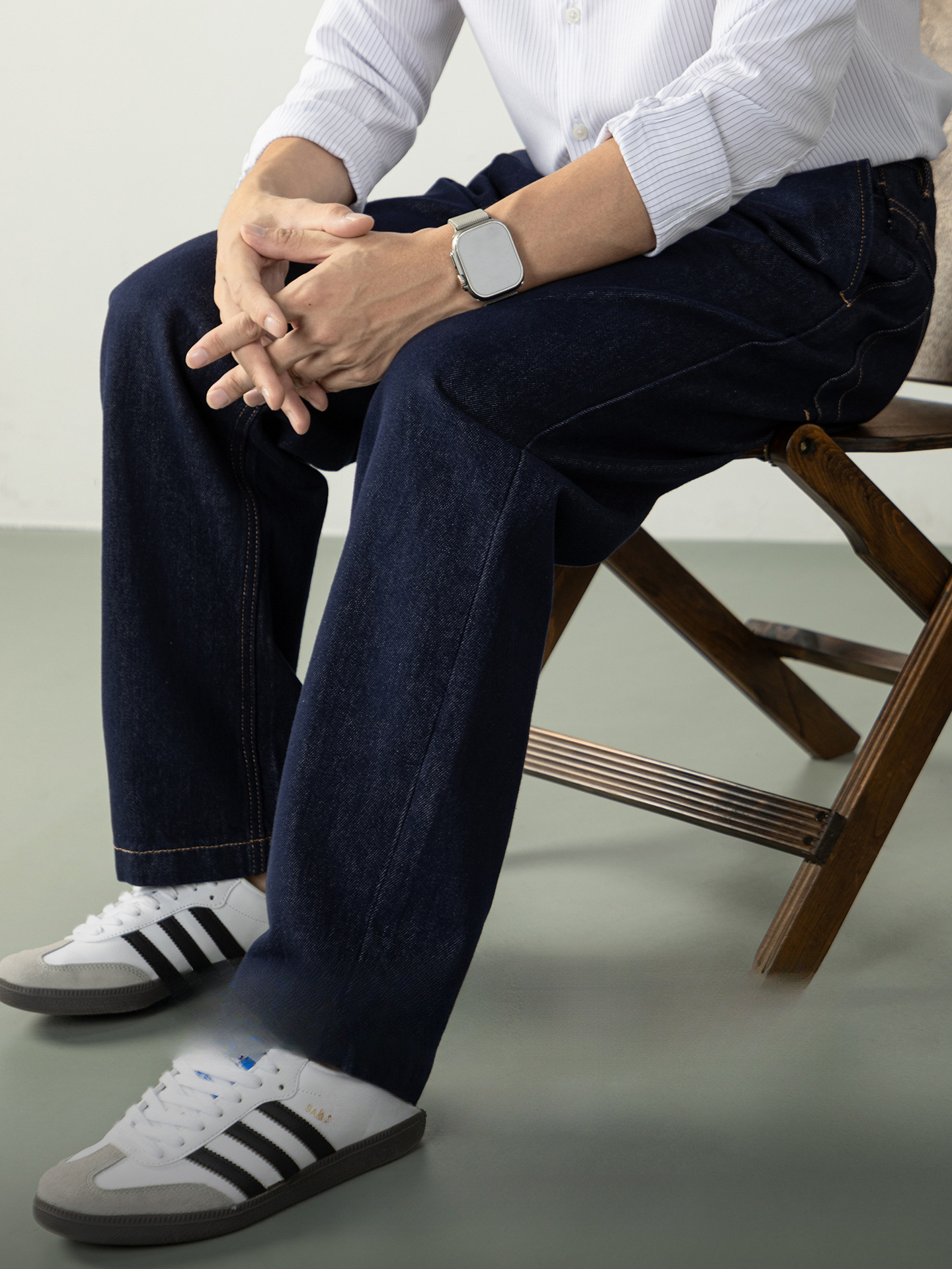 【鎏金縫藍調復古牛仔】100%棉牛仔褲吸濕透氣士高級質感新穿法