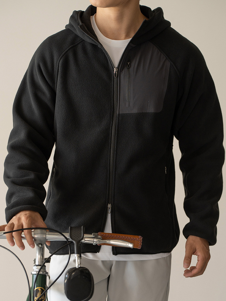 【先鋒系列】連帽抓絨衝鋒衣2025秋冬防風保暖加厚雙拉鍊新款外套