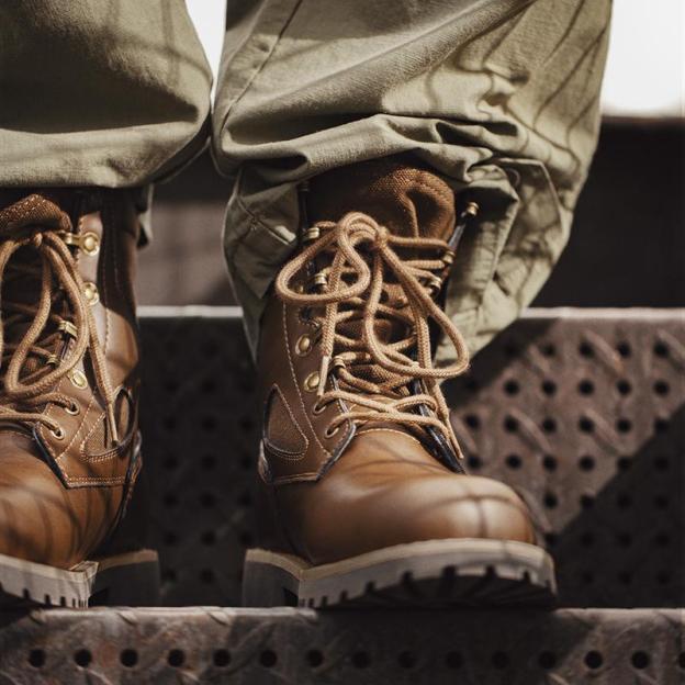 男鞋男士秋季新款高幫沙漠靴中幫馬丁靴英倫風工裝鞋作戰靴子-Retro's Wear