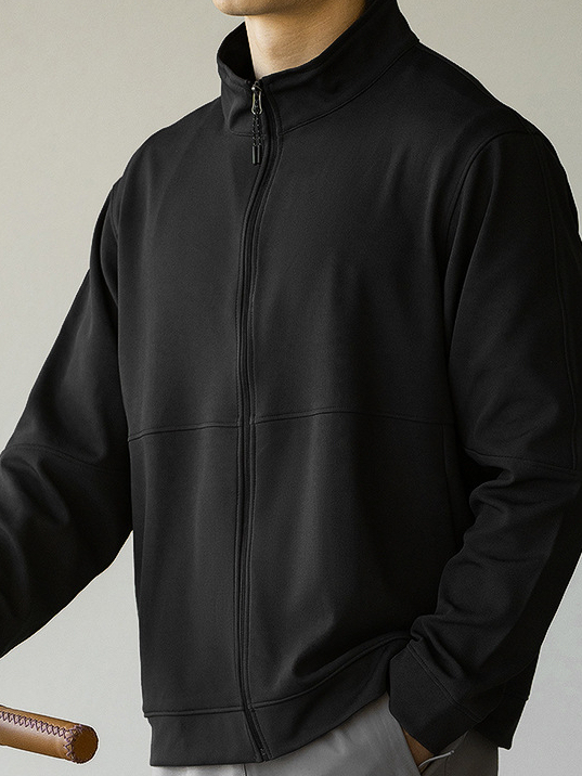 立領運動夾克衫男士2025春夏新款春戶外通勤旅行拉鍊短外套