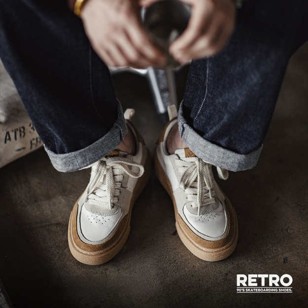 復古小眾板鞋夏新款低幫休閒透氣滑板鞋厚底增高百搭小白鞋男-Retro's Wear
