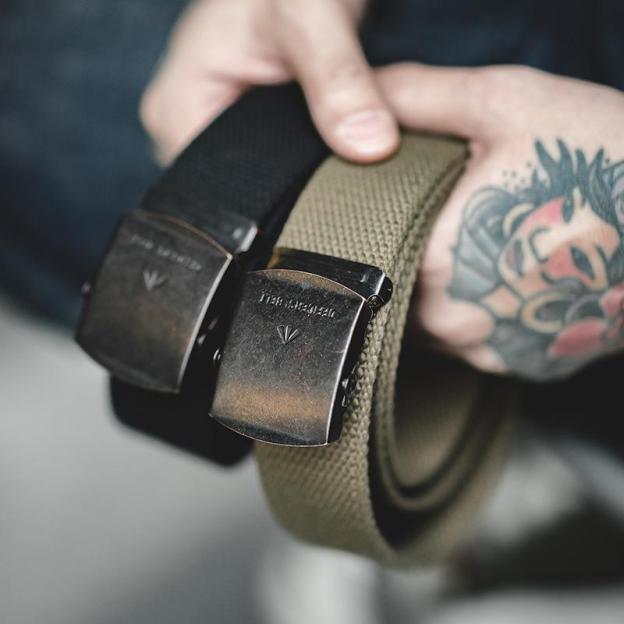 馬登工裝無孔鬆緊彈力編織皮帶單圈快脫硬漢休閒褲腰帶-Retro's Wear