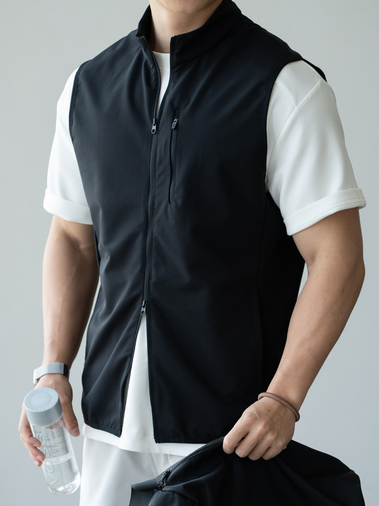 輕量化抗皺透氣馬甲男2025夏季防風門襟通勤戶外上衣